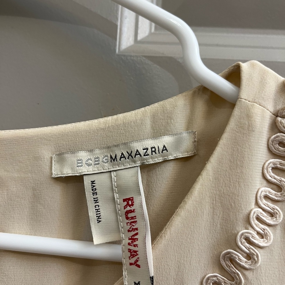 BCBGMaxAzria Cream Tiered Sheath Mini Dress - Picture 2 of 8